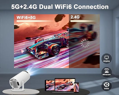 NovaBeam™ 4K Smart Projector WiFi 6 Bluetooth 5.0 • Android 11 | 180° Rotating