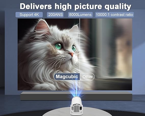 NovaBeam™ 4K Smart Projector WiFi 6 Bluetooth 5.0 • Android 11 | 180° Rotating